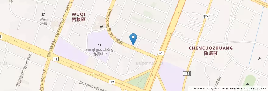 Mapa de ubicacion de 秉峰鍋燒店 en 臺灣, 臺中市, 梧棲區.