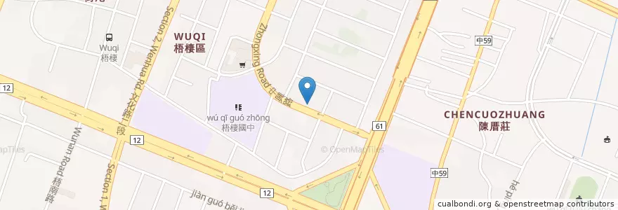 Mapa de ubicacion de 此時甜點店 en Taiwan, Taichung, Distretto Di Wuqi.