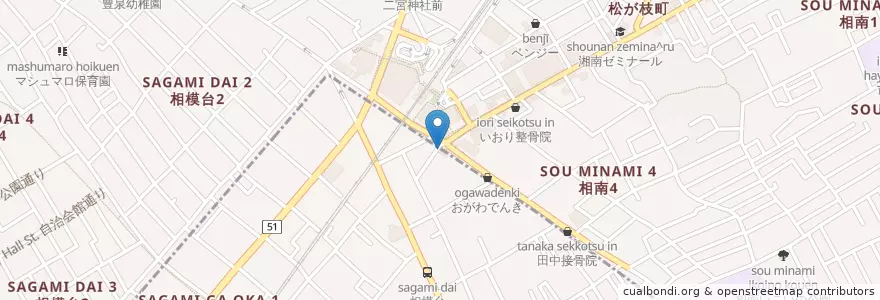 Mapa de ubicacion de CoCo壱番屋 en ژاپن, 神奈川県, 相模原市, 南区.