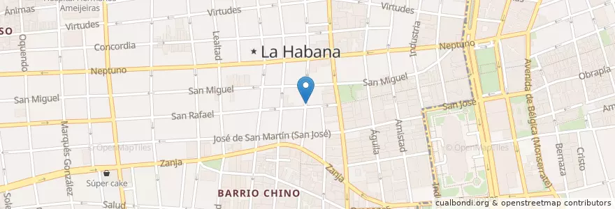 Mapa de ubicacion de Cafe Havana Bar en 古巴, La Habana, Centro Habana.