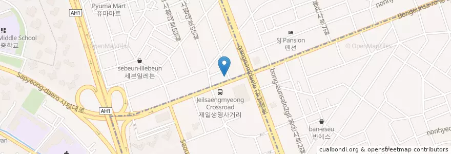 Mapa de ubicacion de IBK기업은행 en Corée Du Sud, Séoul, 서초구, 반포1동.