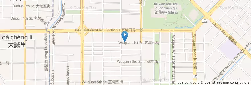 Mapa de ubicacion de 早伴早餐 en 타이완, 타이중 시, 시 구.