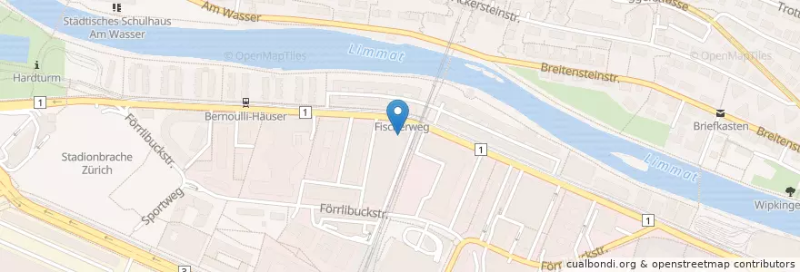 Mapa de ubicacion de Westhive AG en İsviçre, Zürih, Bezirk Zürich, Zürich.
