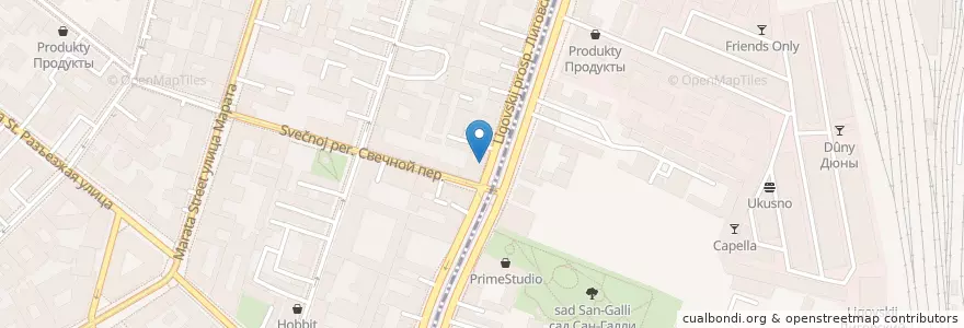 Mapa de ubicacion de Пловная en Russia, Northwestern Federal District, Leningrad Oblast, Saint Petersburg, Центральный Район, Владимирский Округ.