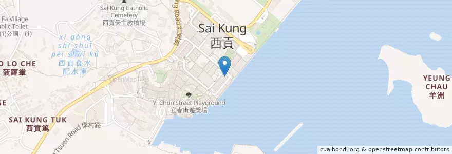 Mapa de ubicacion de 龍船餐廳 en China, Guangdong, Hongkong, New Territories, 西貢區 Sai Kung District.