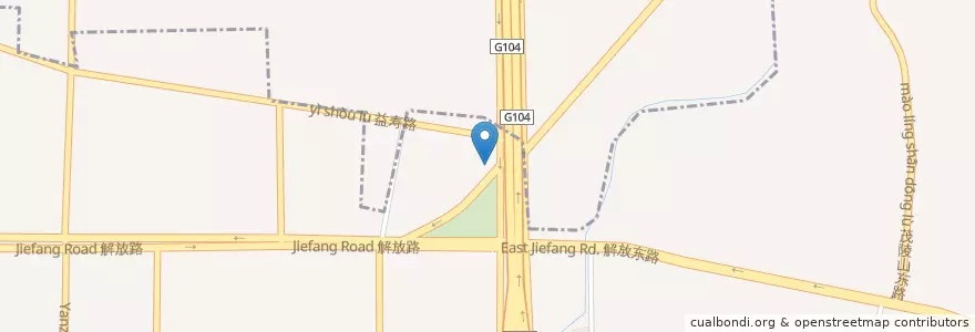 Mapa de ubicacion de 立健药店连锁(甸柳庄店) en Китай, Шаньдун, 济南市.