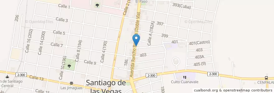 Mapa de ubicacion de Pio Pio en Cuba, La Habana, Boyeros.