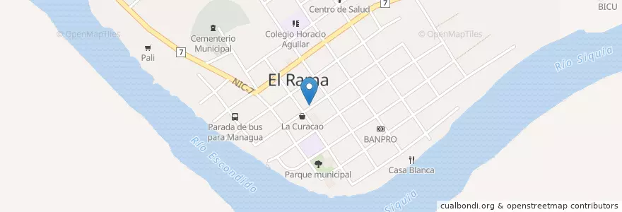 Mapa de ubicacion de bar en Nikaragua, Región Autónoma De La Costa Caribe Sur, El Rama (Municipio).