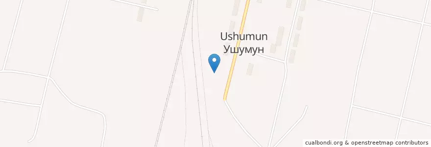 Mapa de ubicacion de Пожарный поезд ст. Ушумун en Rusland, Federaal District Verre Oosten, Oblast Amoer, Магдагачинский Район, Городское Поселение Ушумун.