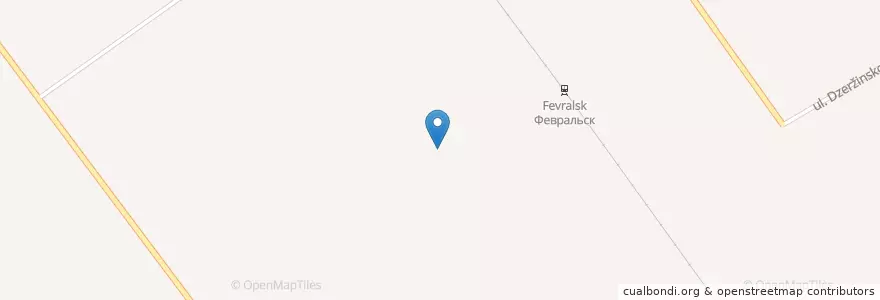 Mapa de ubicacion de Пожарный поезд ст. Февральск en Russie, District Fédéral Extrême-Oriental, Oblast D'Amour, Селемджинский Район, Городское Поселение Февральск.