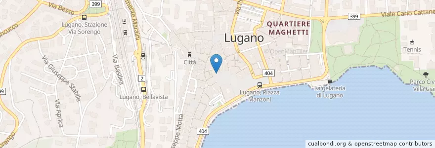 Mapa de ubicacion de Credit Suisse en Швейцария, Тичино, Лугано, Lugano, Circolo Di Lugano Ovest.