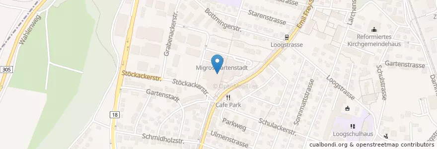 Mapa de ubicacion de Coop Restaurant en Швейцария, Базель-Ланд, Арлесхайм, Münchenstein.