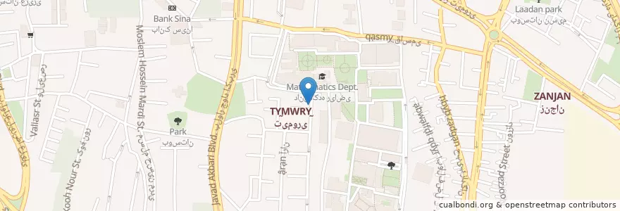 Mapa de ubicacion de غذای المهدی en ایران, استان تهران, شهرستان تهران, تهران, بخش مرکزی شهرستان تهران.
