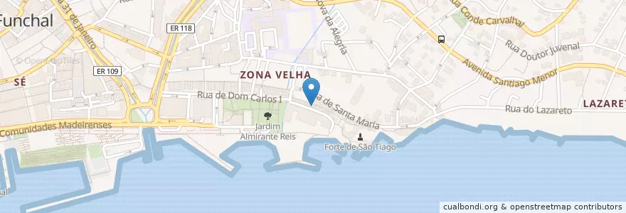Mapa de ubicacion de Arsenal en 포르투갈, Funchal (Santa Maria Maior).