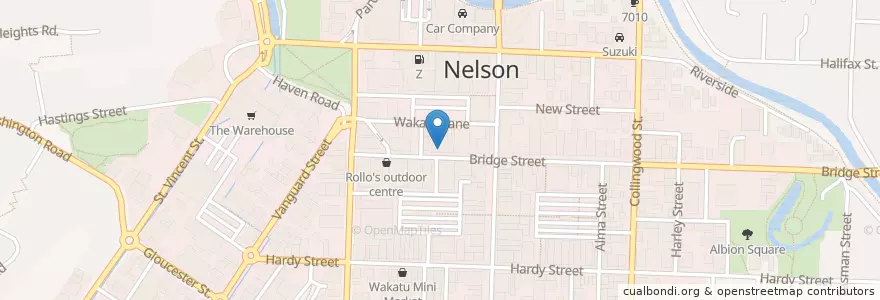 Mapa de ubicacion de Subway en New Zealand, Nelson.
