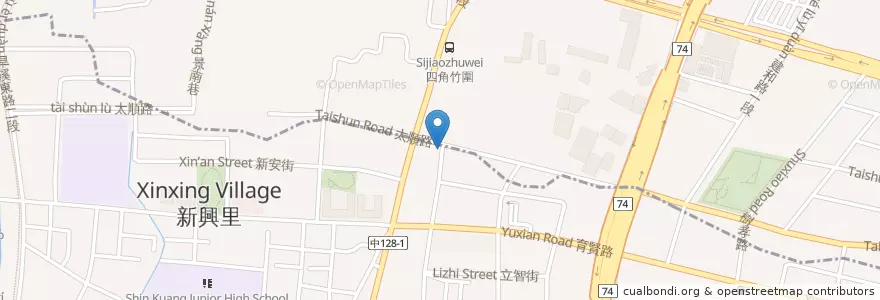 Mapa de ubicacion de 5Q 咖啡館 en 타이완, 타이중 시, 타이핑구.