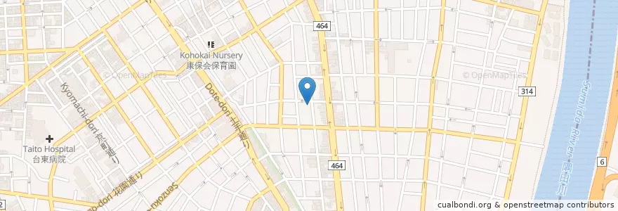Mapa de ubicacion de 道林寺 en ژاپن, 東京都, 台東区.