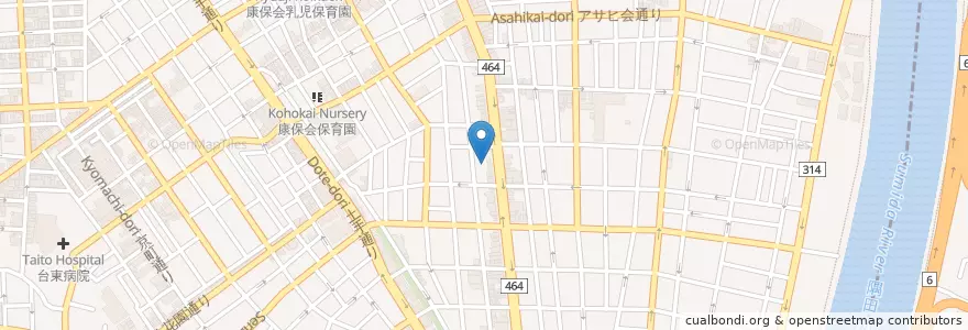 Mapa de ubicacion de 廣徳寺 en Jepun, 東京都, 台東区.