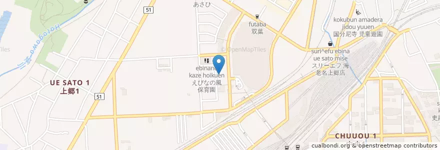 Mapa de ubicacion de 横浜家系らーめん 源泉 en Japan, Präfektur Kanagawa, 海老名市.