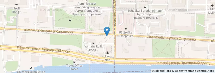 Mapa de ubicacion de Coffeehype en Russland, Föderationskreis Nordwest, Oblast Leningrad, Sankt Petersburg, Приморский Район, Округ № 65.