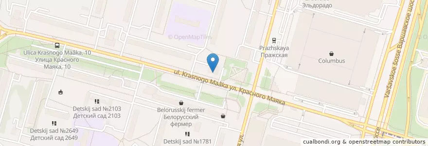 Mapa de ubicacion de Между Булок en Rússia, Distrito Federal Central, Москва, Южный Административный Округ, Chertanovo Tsentralnoye (Distrito).