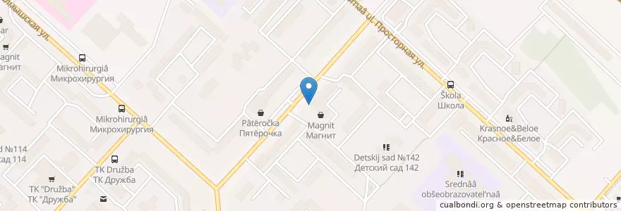 Mapa de ubicacion de Аптека 36.6 en Rusland, Приволжский Федеральный Округ, Оренбургская Область, Городской Округ Оренбург.