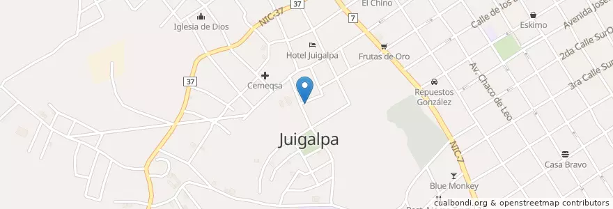 Mapa de ubicacion de Iglesia de San Pablo en Nikaragua, Chontales, Juigalpa (Municipio).