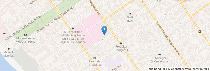 Mapa de ubicacion de Медицинский колледж en Russie, District Fédéral Du Sud, Kraï De Krasnodar, Городской Округ Анапа.