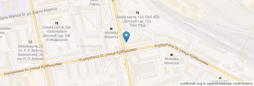 Mapa de ubicacion de Вита Экспресс en Russie, District Fédéral De L'Oural, Oblast De Sverdlovsk, Городской Округ Екатеринбург.