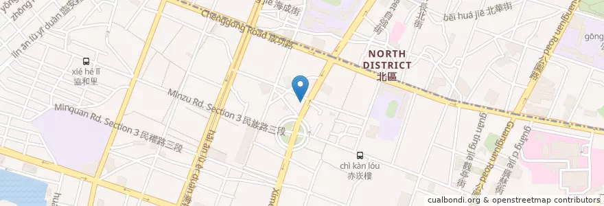 Mapa de ubicacion de 中心耳鼻喉科 en 臺灣, 臺南市, 中西區.