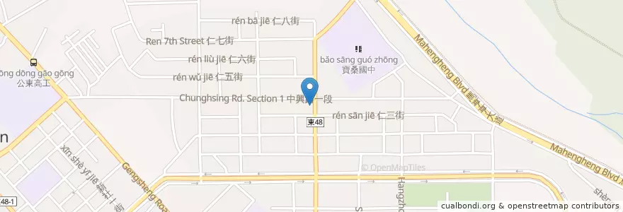 Mapa de ubicacion de 佳廚食坊 en 台湾, 台湾省, 台東県, 台東市.