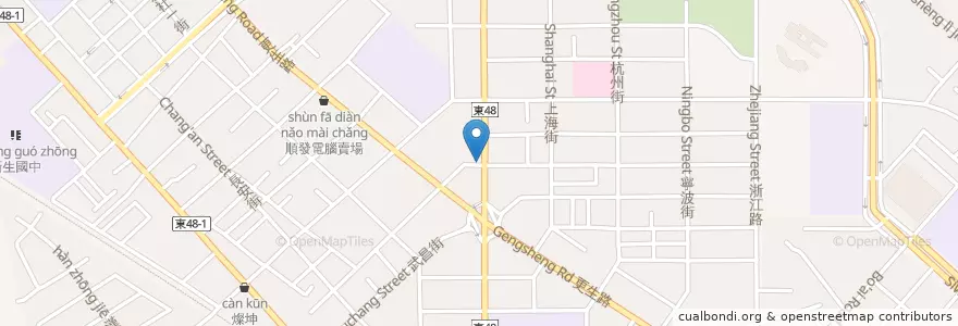 Mapa de ubicacion de 萱軒美食手工麵包 en Taiwán, Provincia De Taiwán, Condado De Taitung, 臺東市.