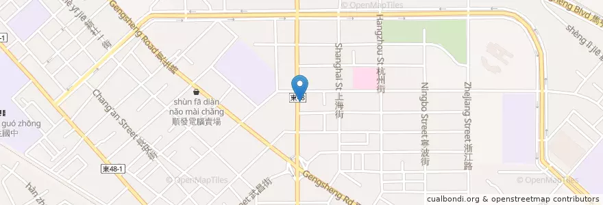 Mapa de ubicacion de 曙拉麵 en 台湾, 台湾省, 台東県, 台東市.