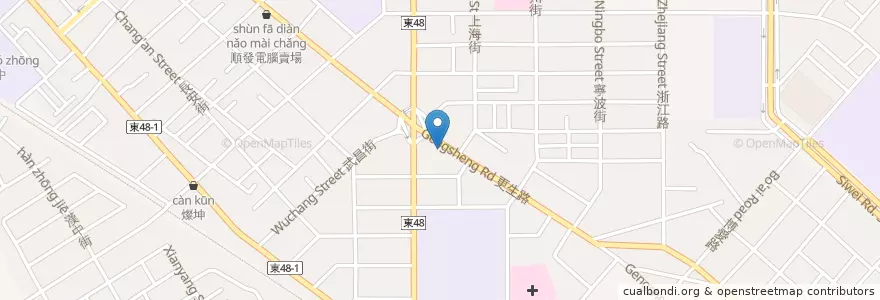 Mapa de ubicacion de 豫香手工麵 en 타이완, 타이완성, 타이둥현, 타이둥 시.