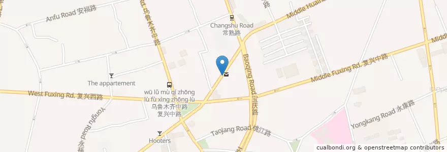 Mapa de ubicacion de 中国邮政 en China, Shanghai, Xuhui District.
