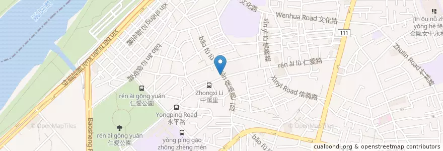 Mapa de ubicacion de oven coffee en 타이완, 신베이 시, 융허 구.