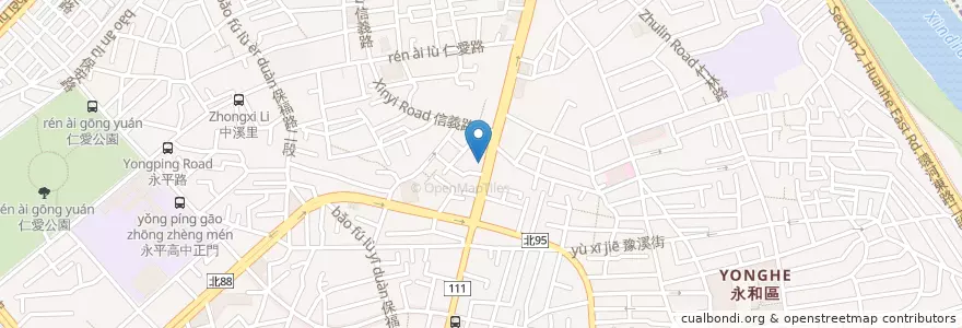 Mapa de ubicacion de 華美台式自助餐 en تايوان, تايبيه الجديدة, 永和區.