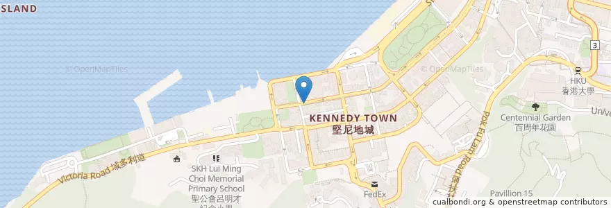 Mapa de ubicacion de Falafel Hut en China, Cantão, Hong Kong, Ilha De Hong Kong, Novos Territórios, 中西區 Central And Western District.