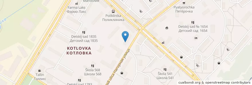 Mapa de ubicacion de Голос en 러시아, Центральный Федеральный Округ, Москва, Юго-Западный Административный Округ, Район Котловка.