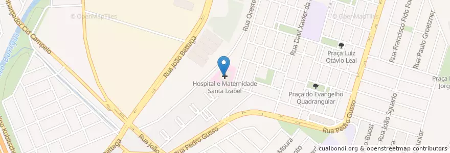 Mapa de ubicacion de Hospital São Vicente - CIC en ブラジル, 南部地域, パラナ, Região Geográfica Intermediária De Curitiba, Região Metropolitana De Curitiba, Microrregião De Curitiba, クリチバ.