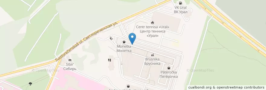 Mapa de ubicacion de Брусника en Rusland, Уральский Федеральный Округ, Свердловская Область, Городской Округ Екатеринбург.