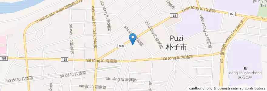 Mapa de ubicacion de 高明寺 en Tayvan, 臺灣省, 嘉義縣, 朴子市.