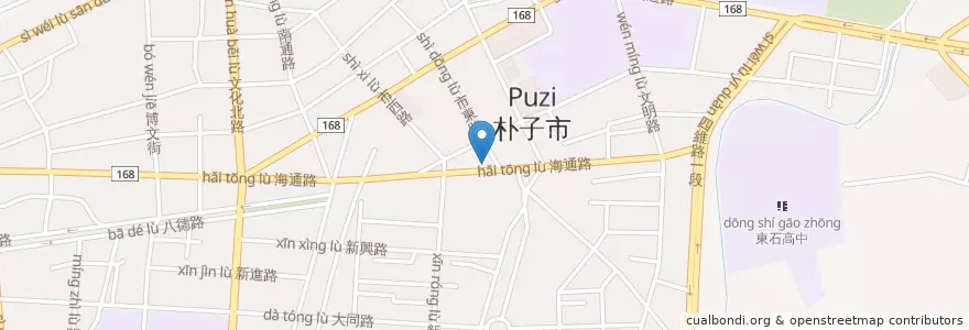 Mapa de ubicacion de 朴子自製外省麵 en 臺灣, 臺灣省, 嘉義縣, 朴子市.