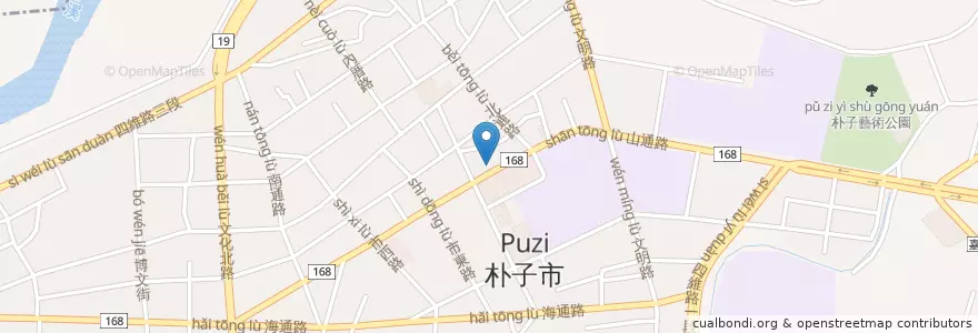 Mapa de ubicacion de 拿坡里 en 臺灣, 臺灣省, 嘉義縣, 朴子市.