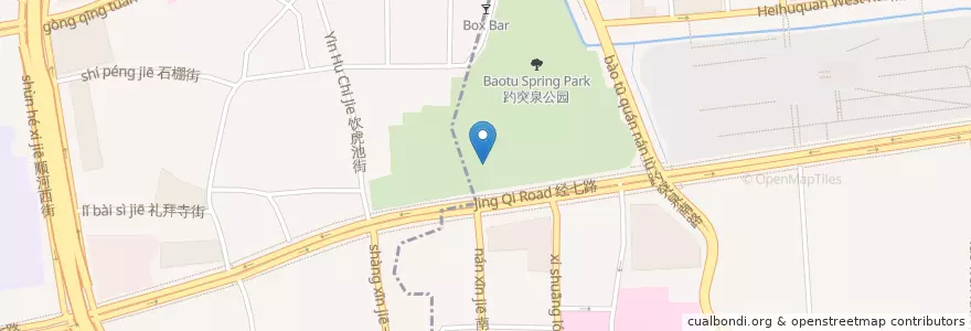 Mapa de ubicacion de 公共卫生间 en China, Shandong, Jinan City, Lixia District, 趵突泉街道, 泺源街道.