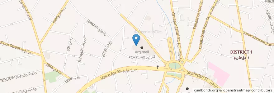 Mapa de ubicacion de پردیس سینمایی ارگ en Irán, Teherán, شهرستان شمیرانات, Teherán, بخش رودبار قصران.