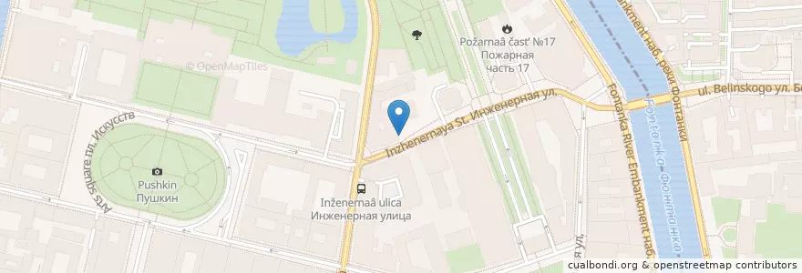 Mapa de ubicacion de Менуа en ロシア, 北西連邦管区, レニングラード州, サンクト ペテルブルク, Центральный Район, Дворцовый Округ.