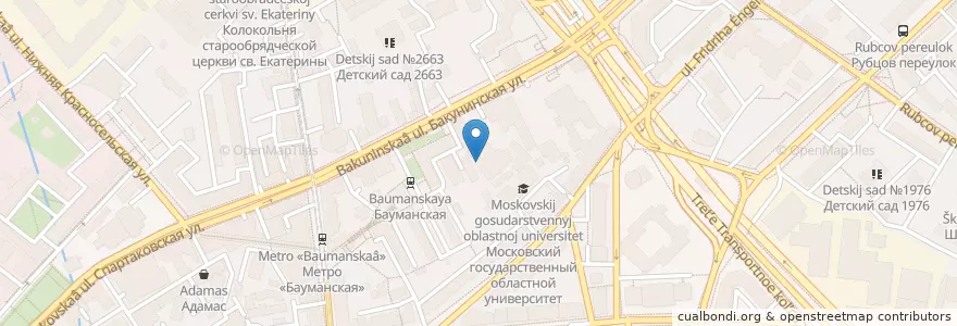 Mapa de ubicacion de Vinoqoor en روسيا, Центральный Федеральный Округ, Москва, Центральный Административный Округ, Басманный Район.