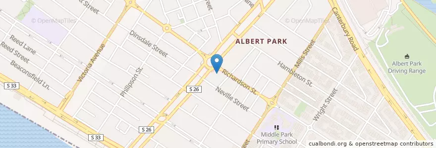 Mapa de ubicacion de Albert Park/Port Melbourne Baptist Church en Australien, Victoria, City Of Port Phillip.