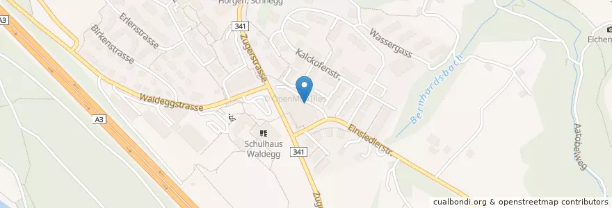 Mapa de ubicacion de Waldegg en Switzerland, Zurich, Bezirk Horgen, Horgen.